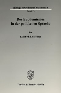 Cover Der Euphemismus in der politischen Sprache