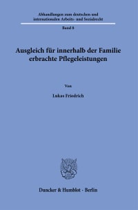 Cover Ausgleich für innerhalb der Familie erbrachte Pflegeleistungen