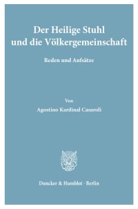 Cover Der Heilige Stuhl und die Völkergemeinschaft