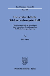 Cover Die strafrechtliche Rückverweisungstechnik