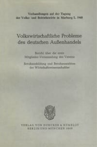 Cover Volkswirtschaftliche Probleme des deutschen Außenhandels