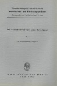 Cover Untersuchungen zum deutschen Vertriebenen- und Flüchtlingsproblem