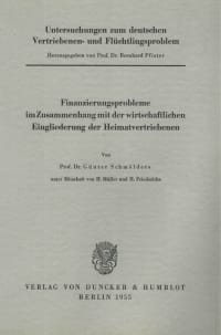 Cover Untersuchungen zum deutschen Vertriebenen- und Flüchtlingsproblem