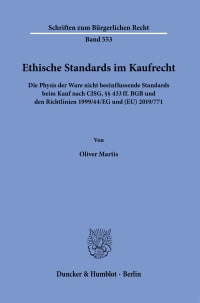 Cover Ethische Standards im Kaufrecht