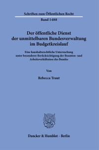 Cover Der öffentliche Dienst der unmittelbaren Bundesverwaltung im Budgetkreislauf