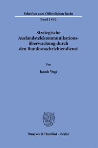 Cover Strategische Auslandstelekommunikationsüberwachung durch den Bundesnachrichtendienst