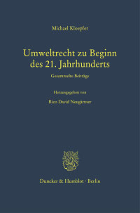 Cover Umweltrecht zu Beginn des 21. Jahrhunderts