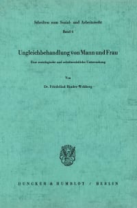 Cover Ungleichbehandlung von Mann und Frau