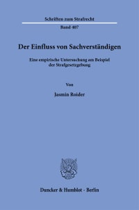 Cover Der Einfluss von Sachverständigen