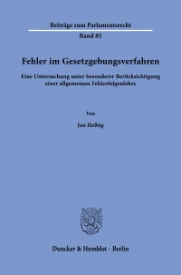 Cover Fehler im Gesetzgebungsverfahren