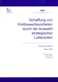 Cover Schaffung von Wettbewerbsvorteilen durch die Auswahl strategischer Lieferanten