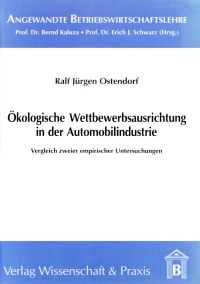 Cover Ökologische Wettbewerbsausrichtung in der Automobilindustrie