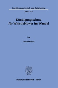 Cover Kündigungsschutz für Whistleblower im Wandel