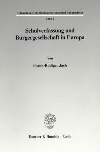 Cover Schulverfassung und Bürgergesellschaft in Europa