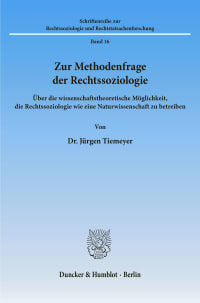 Cover Zur Methodenfrage der Rechtssoziologie