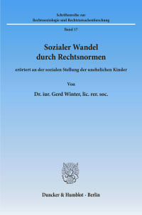 Cover Sozialer Wandel durch Rechtsnormen,