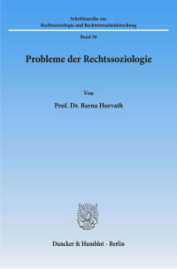 Cover Probleme der Rechtssoziologie