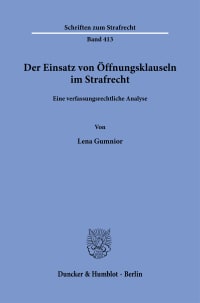 Cover Der Einsatz von Öffnungsklauseln im Strafrecht