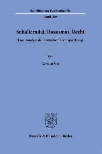 Cover Subalternität, Rassismus, Recht