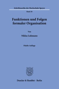 Cover Funktionen und Folgen formaler Organisation