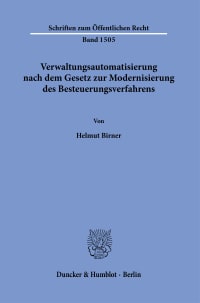 Cover Verwaltungsautomatisierung nach dem Gesetz zur Modernisierung des Besteuerungsverfahrens