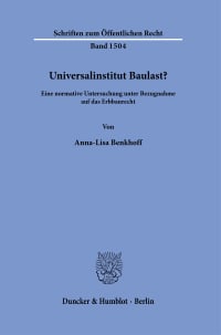 Cover Universalinstitut Baulast?