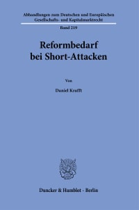 Cover Reformbedarf bei Short-Attacken