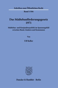 Cover Das Städtebauförderungsgesetz 1971