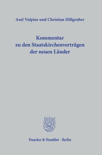 Cover Kommentar zu den Staatskirchenverträgen der neuen Länder