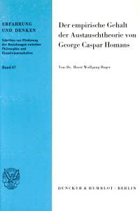 Cover Der empirische Gehalt der Austauschtheorie von George Caspar Homans