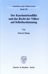 Cover Der Kaschmirkonflikt und das Recht der Völker auf Selbstbestimmung