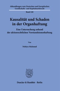 Cover Kausalität und Schaden in der Organhaftung