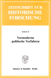 Cover Vormoderne politische Verfahren