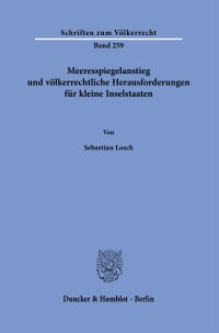 Cover Meeresspiegelanstieg und völkerrechtliche Herausforderungen für kleine Inselstaaten