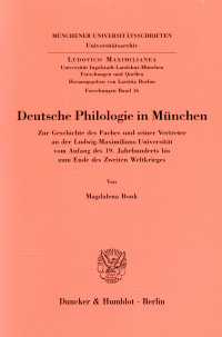 Cover Deutsche Philologie in München