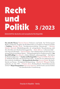 Cover Recht und Politik (RuP)