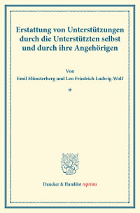 Cover Erstattung von Unterstützungen durch die Unterstützten selbst und durch ihre Angehörigen