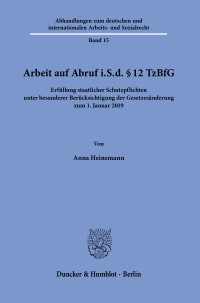 Cover Arbeit auf Abruf i.S.d. § 12 TzBfG