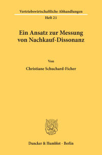 Cover Ein Ansatz zur Messung von Nachkauf-Dissonanz