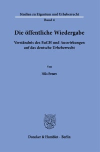 Cover Die öffentliche Wiedergabe