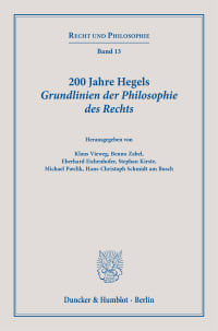 Cover 200 Jahre Hegels Grundlinien der Philosophie des Rechts