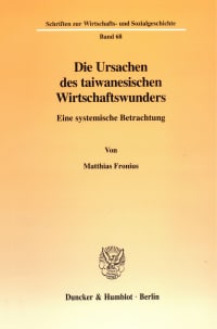 Cover Die Ursachen des taiwanesischen Wirtschaftswunders