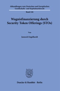 Cover Wagnisfinanzierung durch Security Token Offerings (STOs)