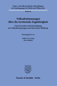 Cover Volksabstimmungen über die territoriale Zugehörigkeit