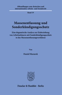 Cover Massenentlassung und Sonderkündigungsschutz