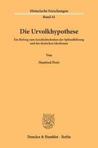 Cover Die Urvolkhypothese