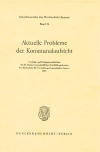 Cover Aktuelle Probleme der Kommunalaufsicht