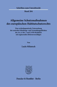 Cover Allgemeine Schutzmaßnahmen des europäischen Habitatschutzrechts