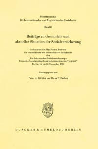 Cover Beiträge zu Geschichte und aktueller Situation der Sozialversicherung