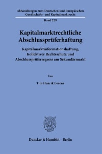 Cover Kapitalmarktrechtliche Abschlussprüferhaftung